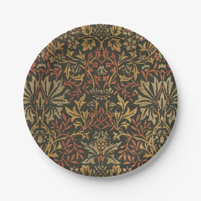 William Morris Flower Garden Tapestry Paper Plate (Front)