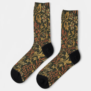 William Morris Flower Garden Tapestry Socks