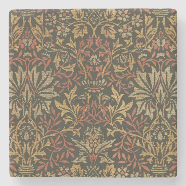 William Morris Flower Garden Tapestry Stone Coaster (Front)