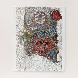 William morris flowers elegant floral illustration jigsaw puzzle
