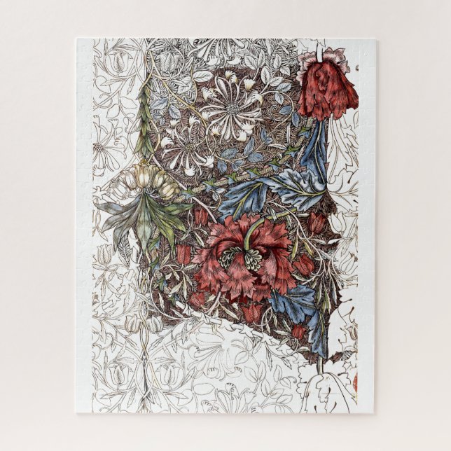 William morris flowers elegant floral illustration jigsaw puzzle (Vertical)