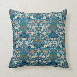 William Morris flowers Print vintage blue Cushion