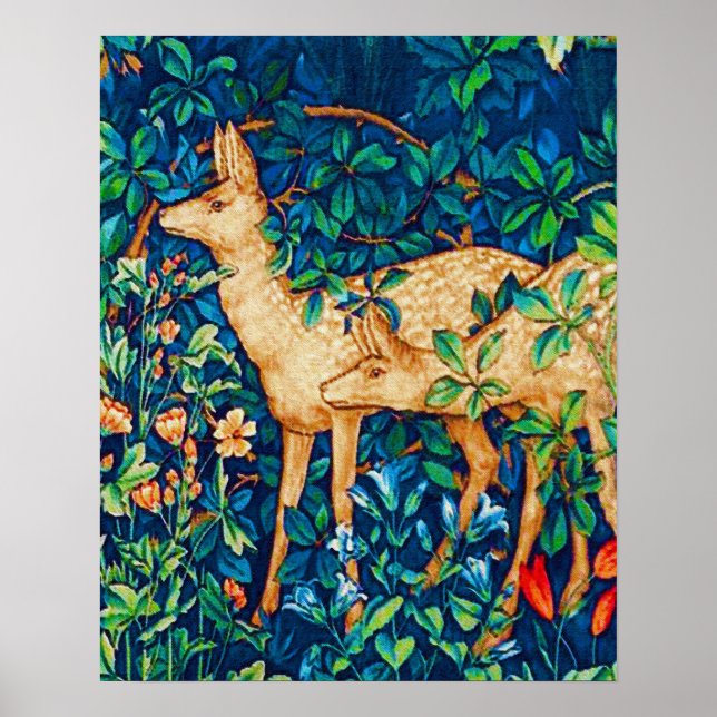 William Morris Forest Deer Tapestry Print (Front)