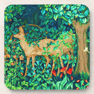 William Morris Forest Deer Tapestry Print  Coaster