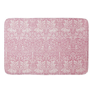 William Morris Forest Rabbit Bird Foliage Pink Bath Mat