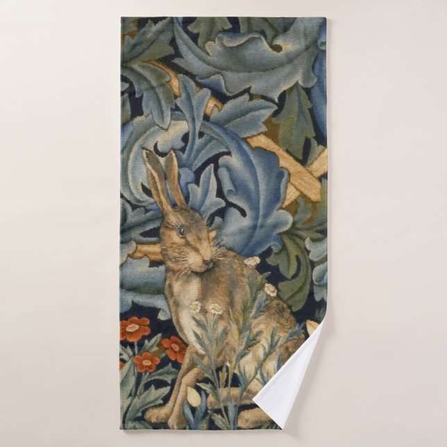 William Morris Forest Rabbit Floral Art Nouveau Bath Towel Set (Bath Towel)