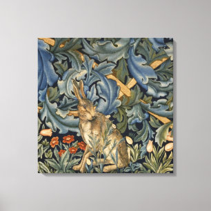 William Morris Forest Rabbit Floral Art Nouveau Canvas Print