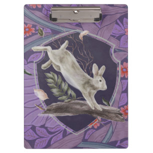 William Morris Forest Rabbit Floral Art Nouveau Clipboard