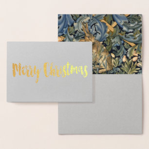 William Morris Forest Rabbit Floral Art Nouveau Foil Card