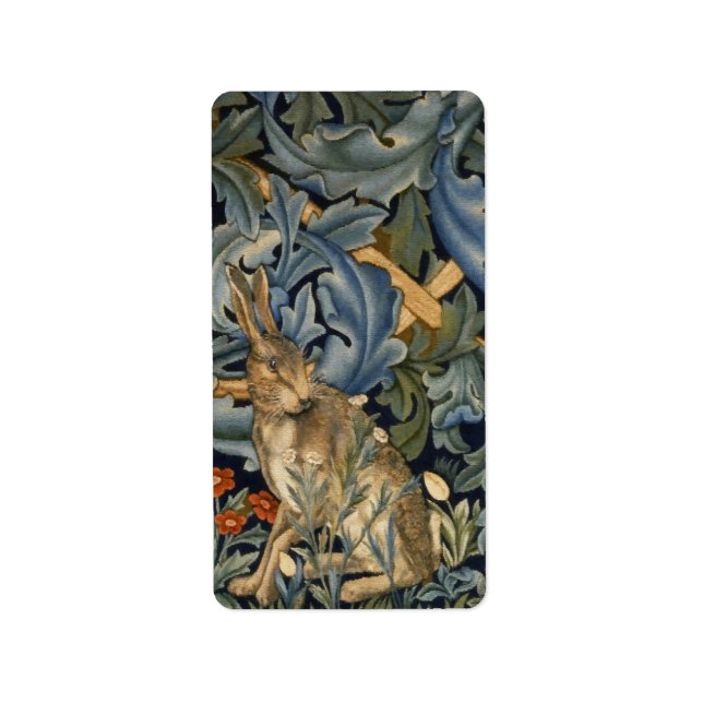 William Morris Forest Rabbit Floral Art Nouveau Label (Front)