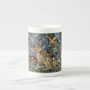 William Morris Forest Rabbit Floral Art Nouveau Bone China Mug