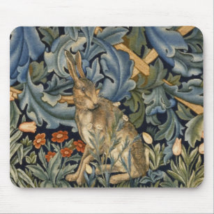 William Morris Forest Rabbit Floral Art Nouveau Mouse Pad