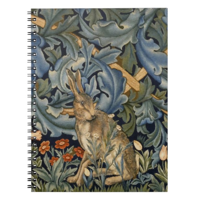 William Morris Forest Rabbit Floral Art Nouveau Notebook (Front)