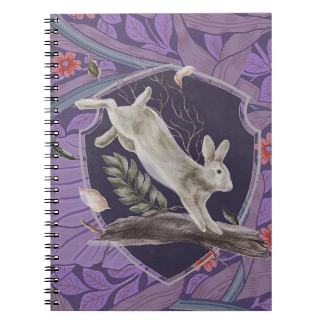 William Morris Forest Rabbit Floral Art Nouveau Notebook (Front)