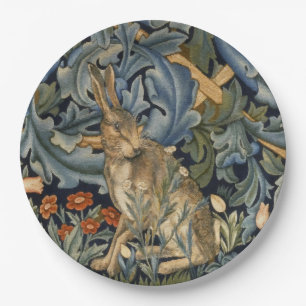 William Morris Forest Rabbit Floral Art Nouveau Paper Plate