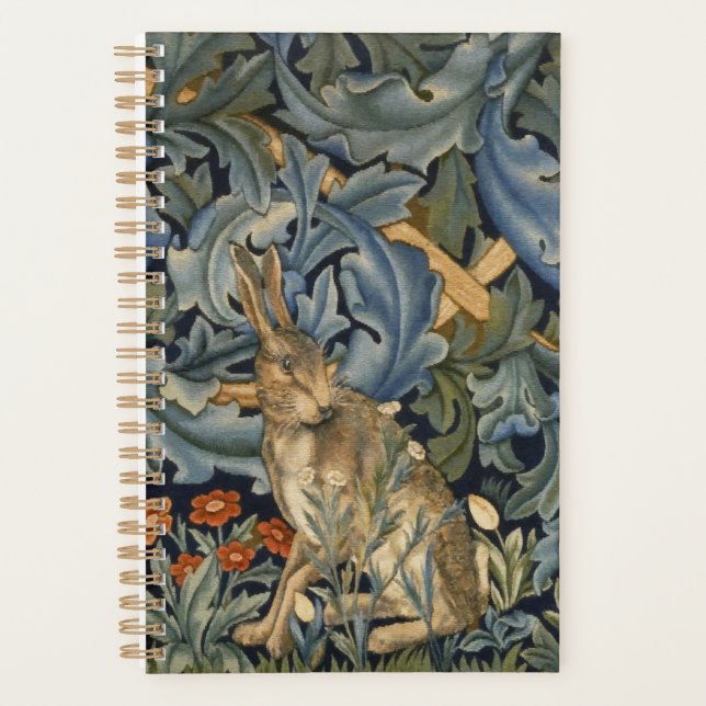 William Morris Forest Rabbit Floral Art Nouveau Planner (Front)
