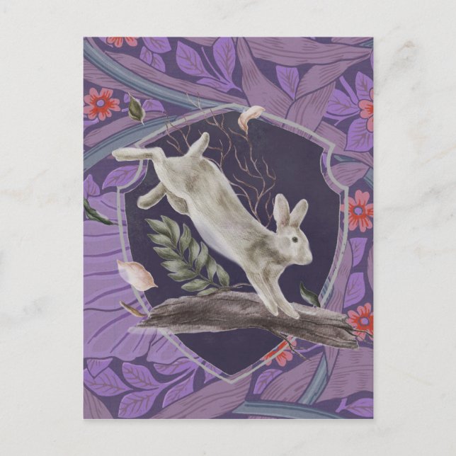 William Morris Forest Rabbit Floral Art Nouveau Postcard (Front)