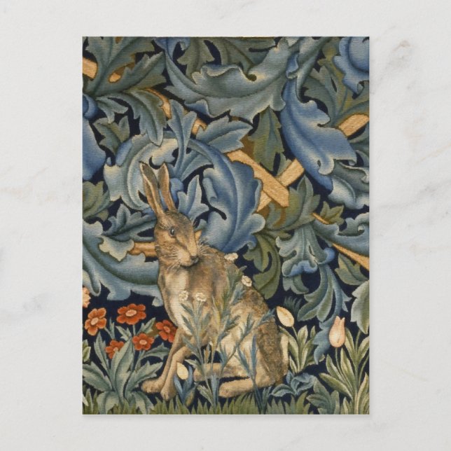 William Morris Forest Rabbit Floral Art Nouveau Postcard (Front)