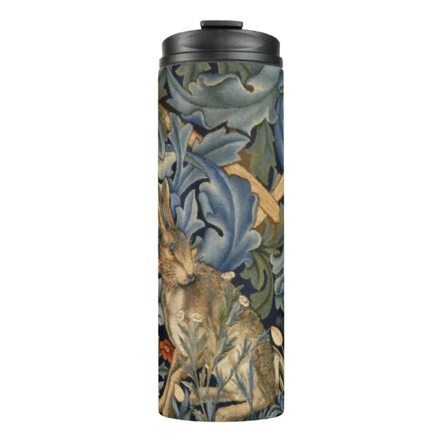 William Morris Forest Rabbit Floral Art Nouveau Thermal Tumbler (Front)