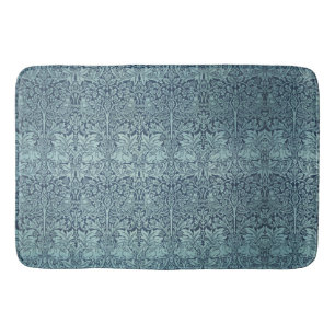 William Morris Forest Rabbits Birds Flowers Blue   Bath Mat