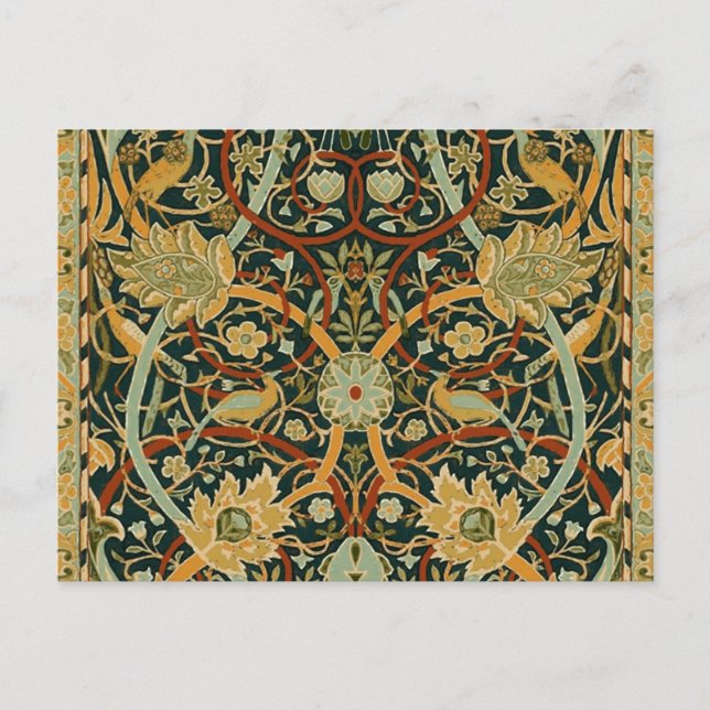 William Morris Forest Tapestry Pattern: Vintage Postcard (Front)