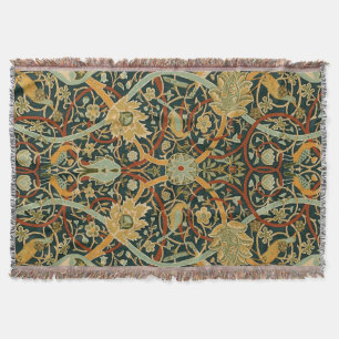 William Morris Forest Tapestry Pattern: Vintage Throw Blanket