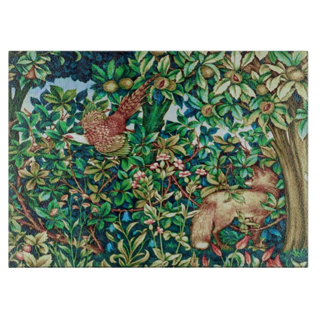 William Morris Fox and Pheasant Tapestry Print  Cutting Board (Front)