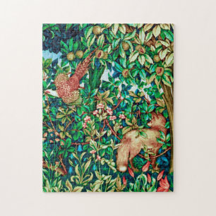 William Morris Fox and Pheasant Tapestry Print Jigsaw Puzzle