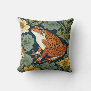 William Morris frog inspiration Cushion