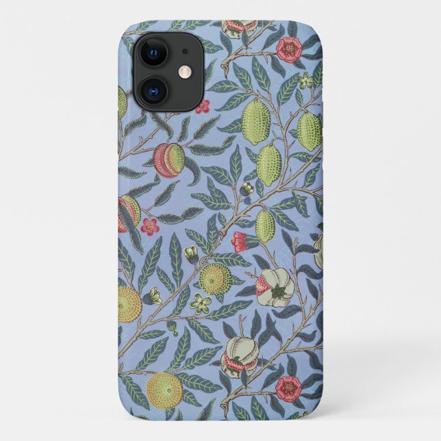 William Morris Fruit Pomegranate Blue Ornament Case-Mate iPhone Case (Back)