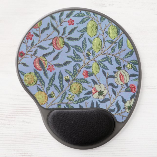 William Morris Fruit Pomegranate Blue Ornament Gel Mouse Pad (Front)
