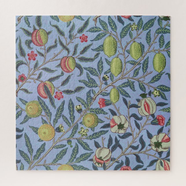 William Morris Fruit Pomegranate Blue Ornament Jigsaw Puzzle (Vertical)