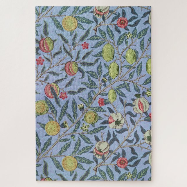 William Morris Fruit Pomegranate Blue Ornament Jigsaw Puzzle (Vertical)