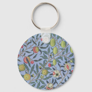William Morris Fruit Pomegranate Blue Ornament Key Ring