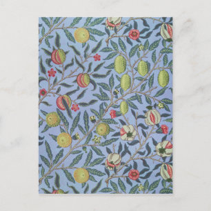 William Morris Fruit Pomegranate Blue Ornament Postcard