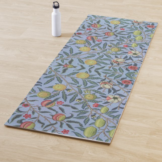 William Morris Fruit Pomegranate Blue Ornament Yoga Mat (In Situ)