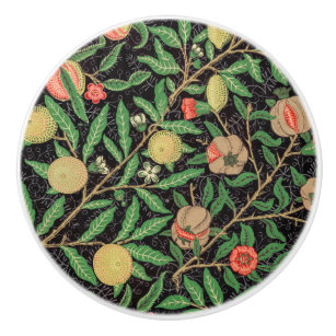 William Morris Fruit Pomegranate Floral Pattern Ceramic Knob