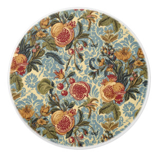 William Morris Fruit Pomegranate floral pattern Ceramic Knob