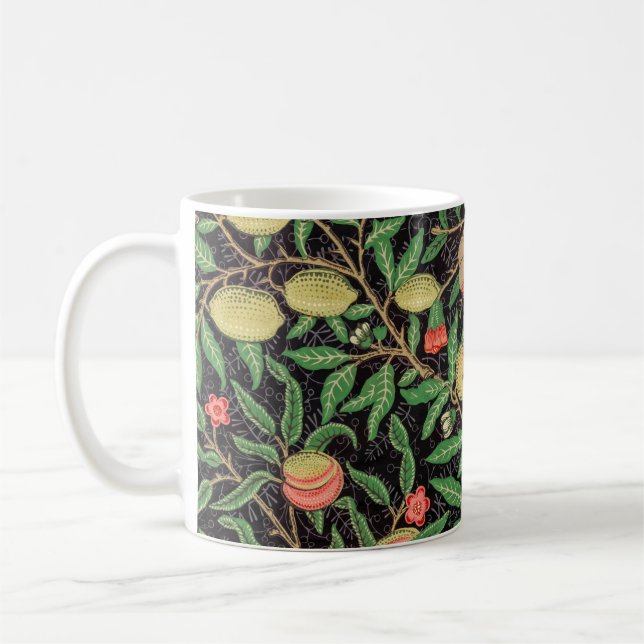 William Morris Fruit Pomegranate Floral Pattern Coffee Mug (Left)