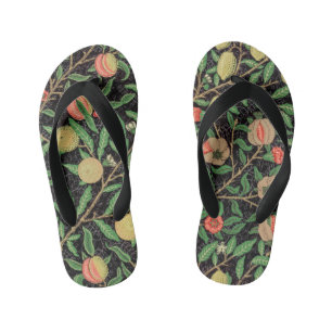 William Morris Fruit Pomegranate Floral Pattern Kid's Thongs
