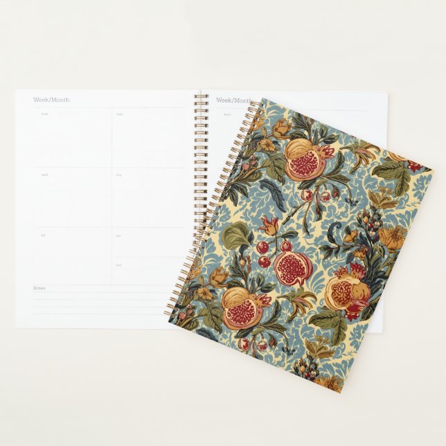 William Morris Fruit Pomegranate Floral pattern Planner (Display)