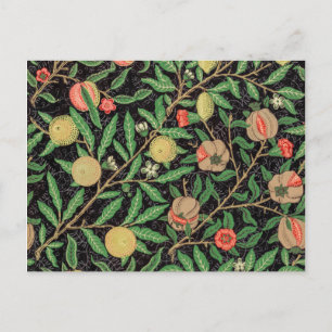 William Morris Fruit Pomegranate Floral Pattern Postcard