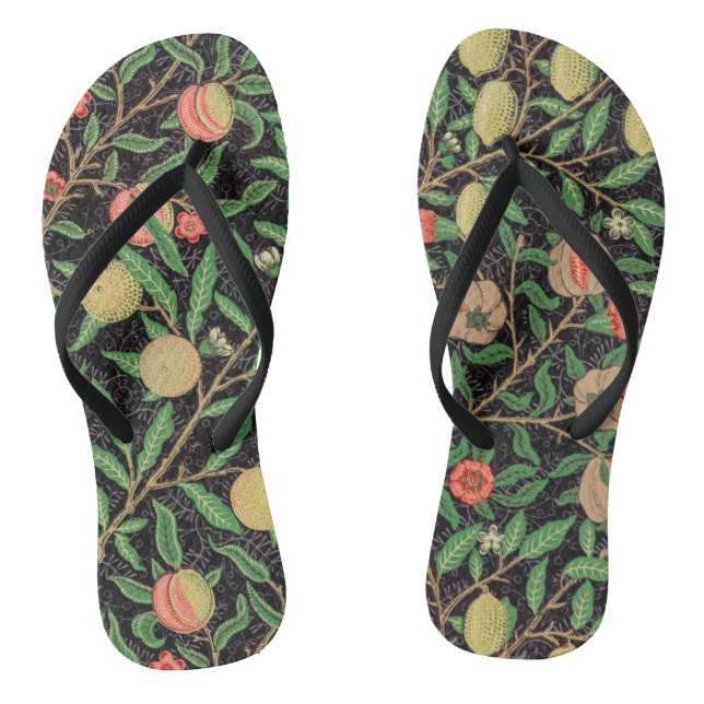 William Morris Fruit Pomegranate Floral Pattern Thongs (Footbed)