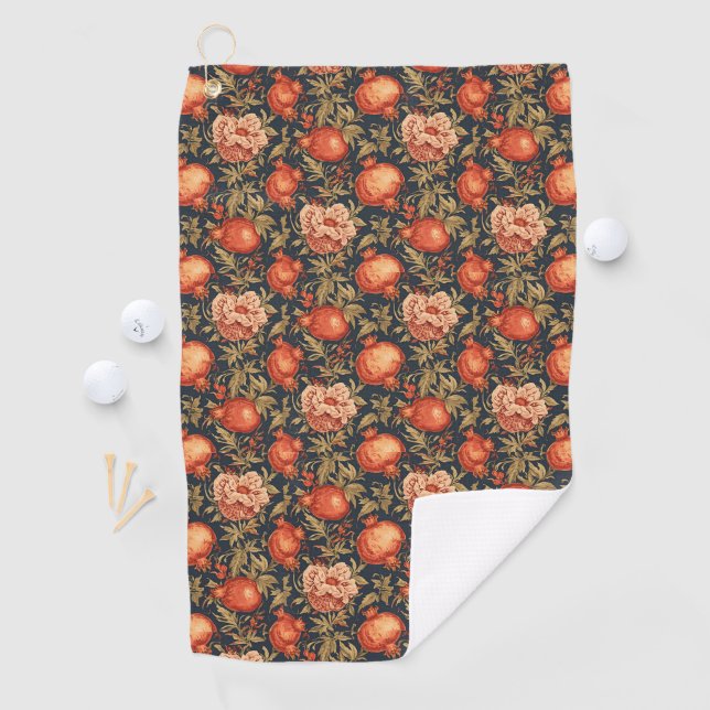 William Morris Fruit Pomegranate pattern Golf Towel (InSitu)