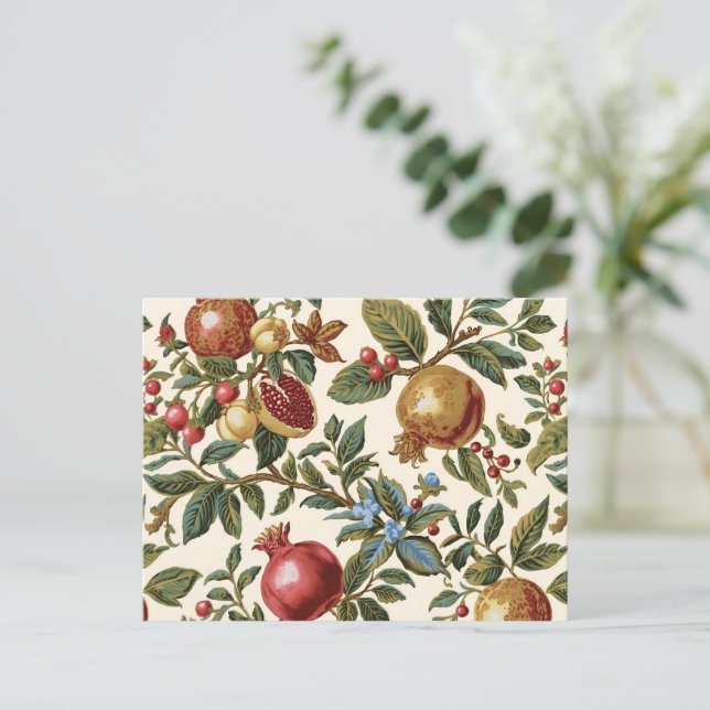 William Morris Fruit Pomegranate pattern Postcard (Standing Front)