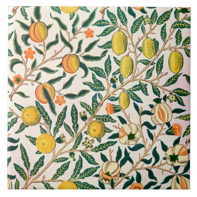 William Morris Fruit Pomegranate Vintage  Ceramic Tile (Front)