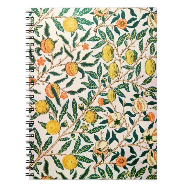 William Morris Fruit Pomegranate Vintage  Notebook (Front)