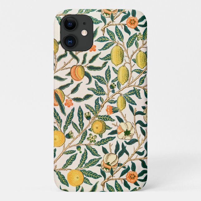 William Morris Fruit Pomegranate White Ornament Case-Mate iPhone Case (Back)