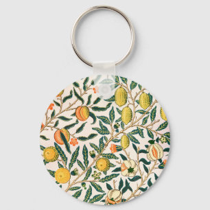 William Morris Fruit Pomegranate White Ornament Key Ring