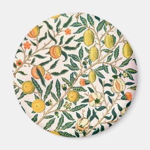 William Morris Fruit Pomegranate White Ornament Magnet
